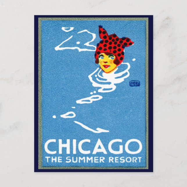Carte Postale 1912 Chicago, La Station d'été (Devant)