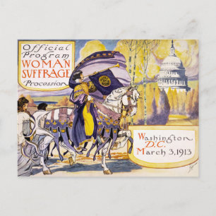Carte Postale 1913 Marche pour les droits des femmes Washington 