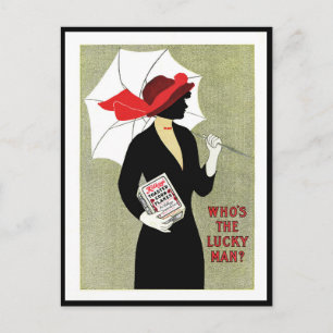 CARTE POSTALE 1914 ART DÉCO "LUCKY MAN" CORN FLAKES ADV