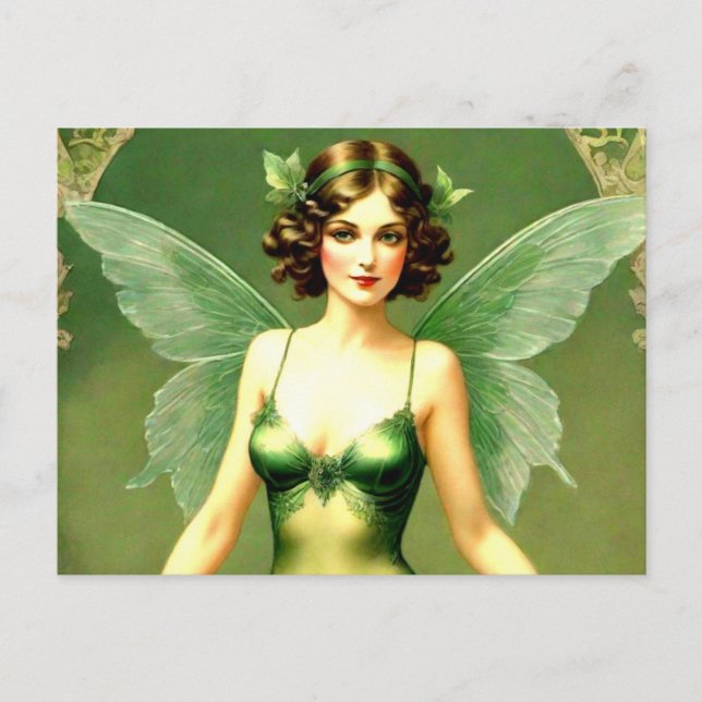 Carte Postale 1920s Style Green Fairy (Devant)