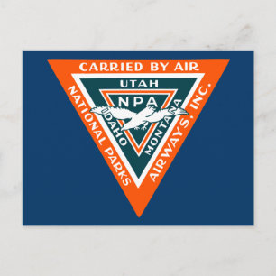 Carte Postale 1925 National Parks Airways