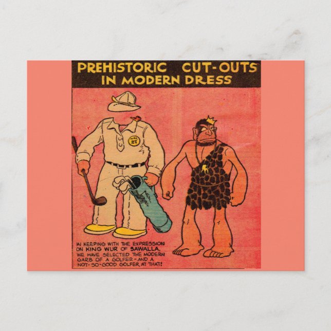 Carte Postale 1930 bande dessinée homme de la grotte de poupée d (Devant)