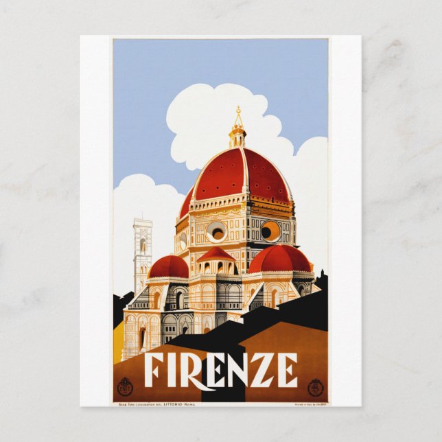 Carte Postale 1930 Florence Italie Affiche de voyage (Devant)
