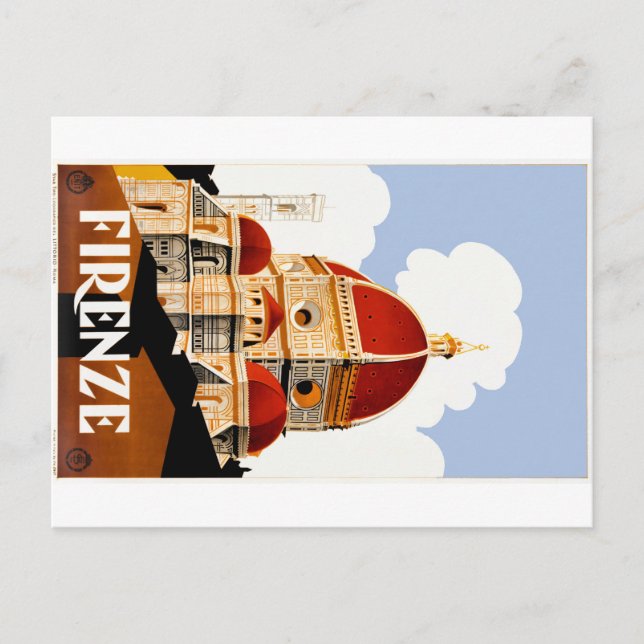Carte Postale 1930 Florence Italie Poster de voyage Duomo (Devant)