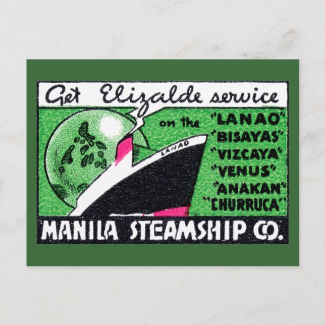 Carte Postale 1930 Manila Steamship Company (Devant)