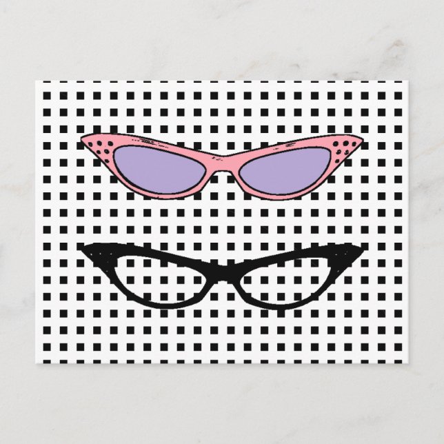 Carte Postale 1950 - Lunettes de vue pour chats (Devant)