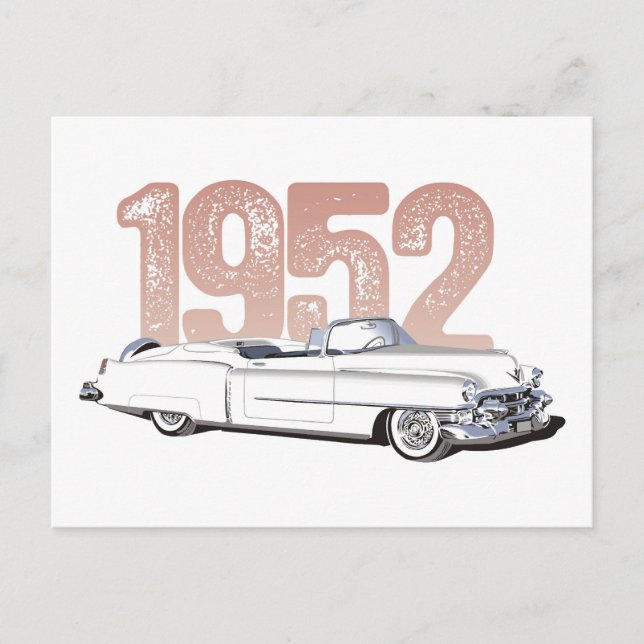 Carte Postale 1952 Cadillac Coupe De Ville, convertible blanc (Devant)