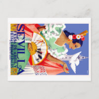 1952 Séville Espagne Poster de la Foire d'avril