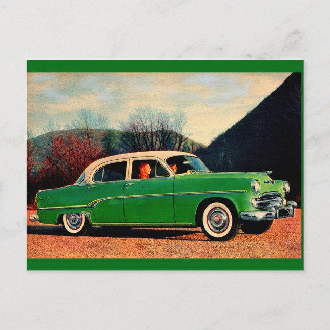 Carte Postale 1954 Dodge Royal V8 en vert (Devant)