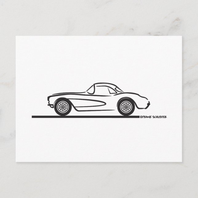Carte Postale 1956 1957 Chevrolet Corvette Hardtop (Devant)