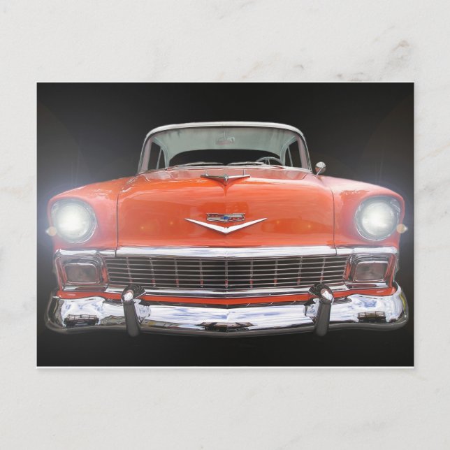 CARTE POSTALE 1956 CHEVY "LIGHTS ON" (Devant)