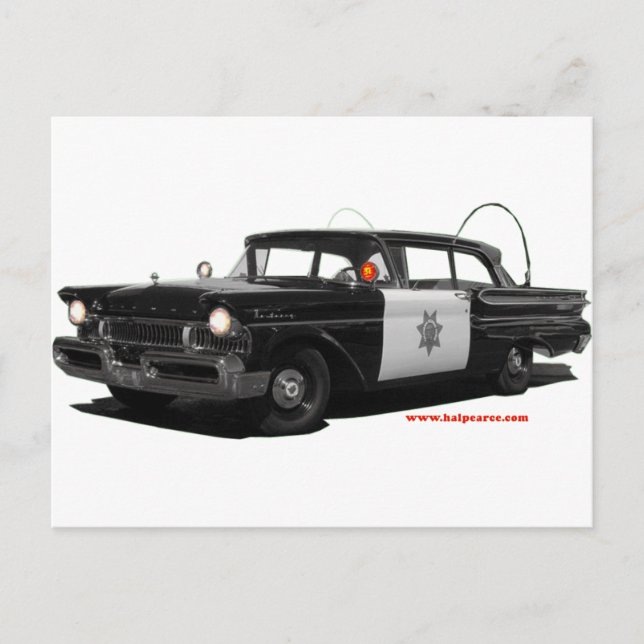 Carte Postale 1957-mercure-monterey-voiture-patrouille routière (Devant)