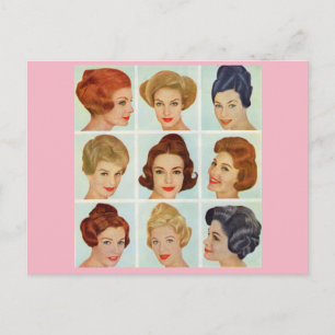 Carte Postale 1960 s hairstyles grid