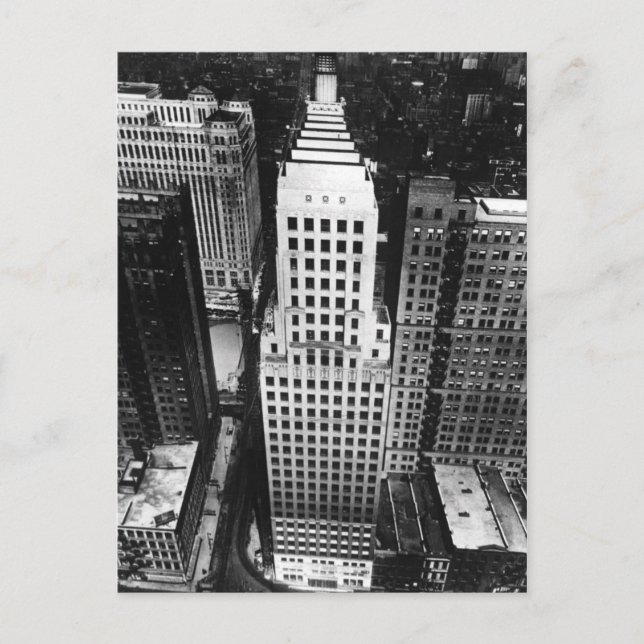 Carte Postale 1960 : Vue aérienne d'un gratte-ciel de Chicago (Devant)