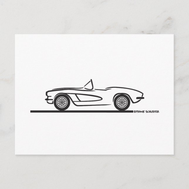 Carte Postale 1961 1962 Chevrolet Corvette (Devant)