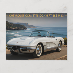Carte Postale 1962 Chevrolet Corvette Cabriolet Vintage Américai