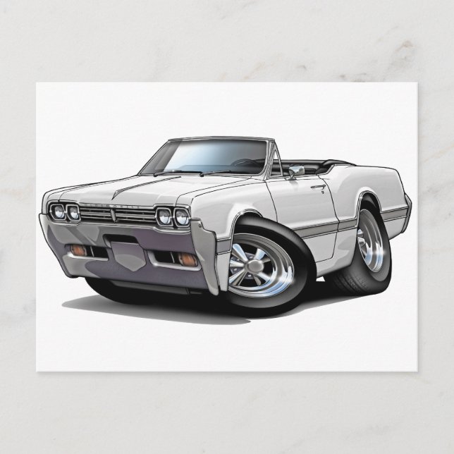 Carte Postale 1966 Olds Cutlass Blanc Convertible (Devant)