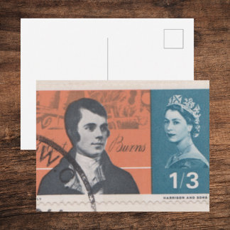 Carte Postale 1966 Robert Burns Postage Stamp | Antique Literary