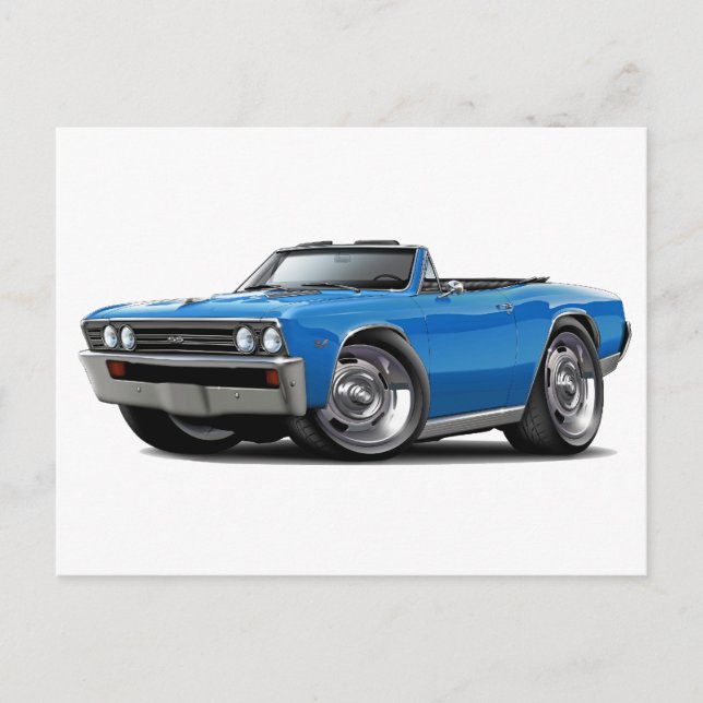 Carte Postale 1967 Chevelle Blue Convertible (Devant)