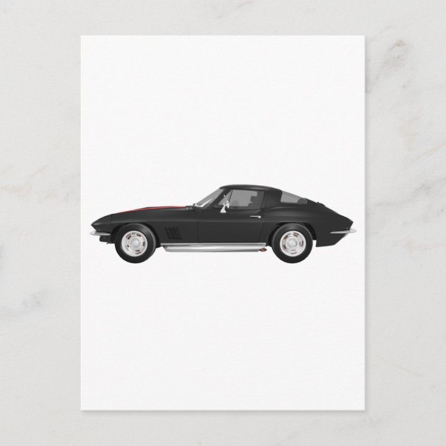 Carte Postale 1967 Corvette Sports Car : Fin noire : (Devant)