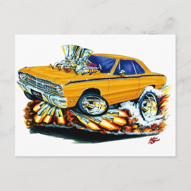 Carte Postale 1968-71 Dodge Dart Orange Car (Devant)