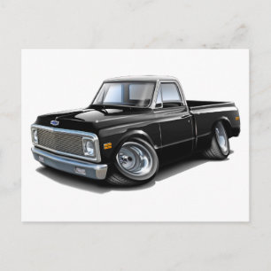 Carte Postale 1970-72 Camion Chevy C10 noir-blanc haut