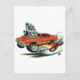 Carte Postale 1970-72 Olds Cutlass 442 Orange Car