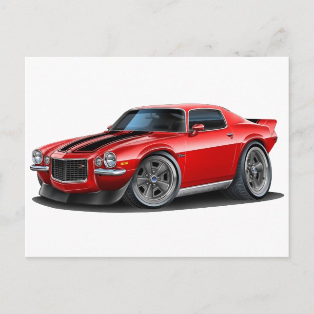 Carte Postale 1970-73 Camaro Rouge/noir (Devant)