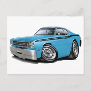 Carte Postale 1970-74 Duster Lt Blue-Black Car
