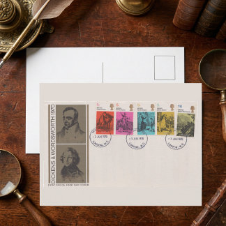 Carte Postale 1970 Dickens & Wordsworth Enveloppe Premier Jour A