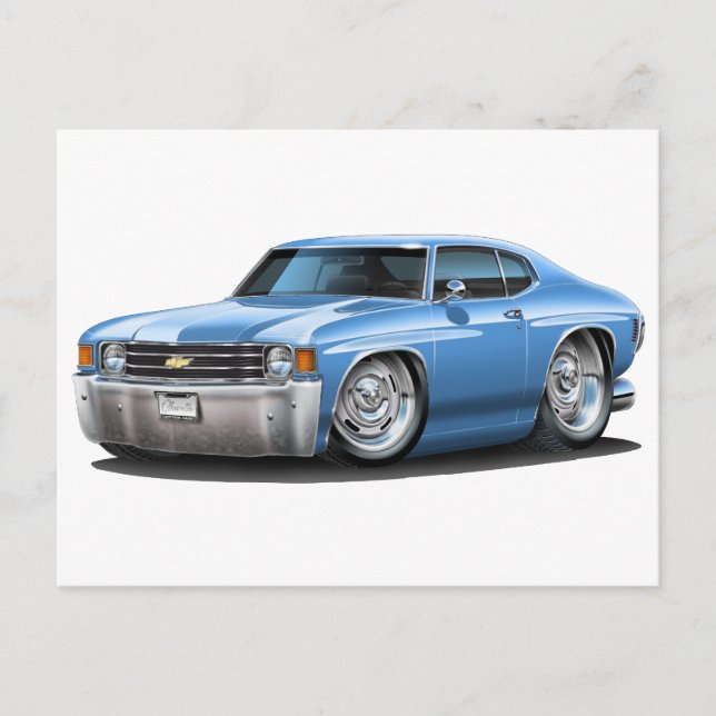 Carte Postale 1971-72 Chevelle Lt Blue Car (Devant)