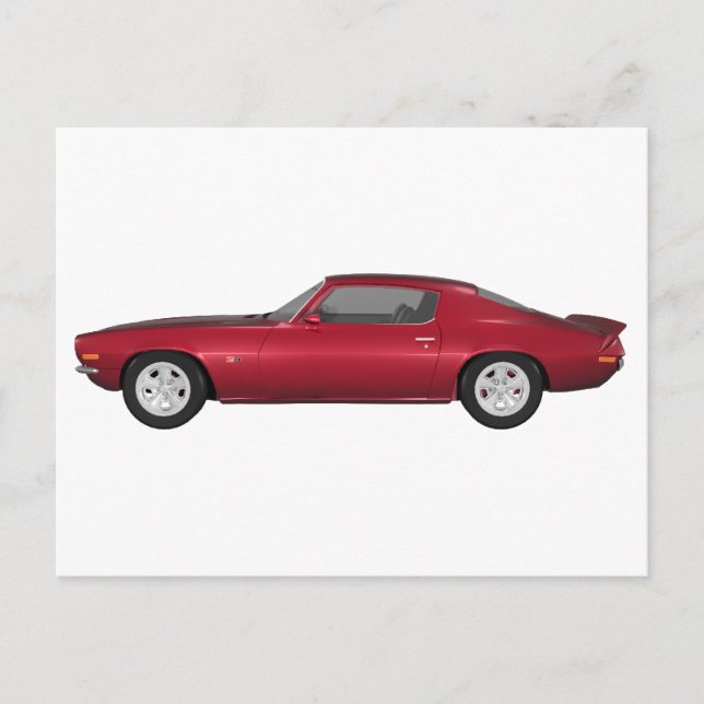 Carte Postale 1972 Camaro : Muscle Car : Candy Apple Finish : (Devant)