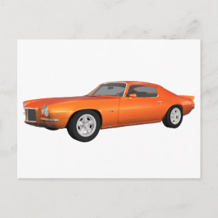 Carte Postale 1972 Camaro : Muscle Car : Orange Finish :