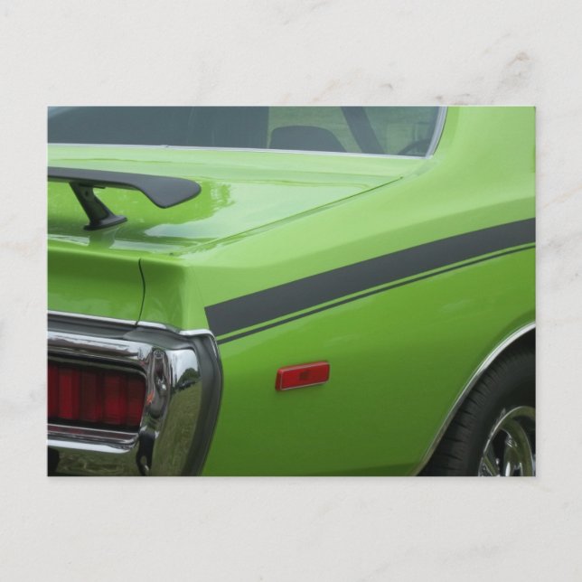 Carte Postale 1973 Green Dodge Charger SE Brougham (Devant)