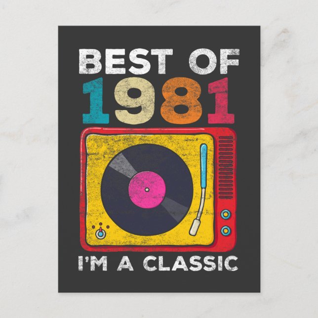 Carte Postale 1981 Né Vinyles Anniversaire 40 ans Musique Classi (Devant)