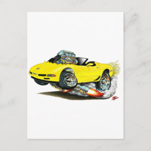 Carte Postale 1998-2004 Corvette Yellow Convertible
