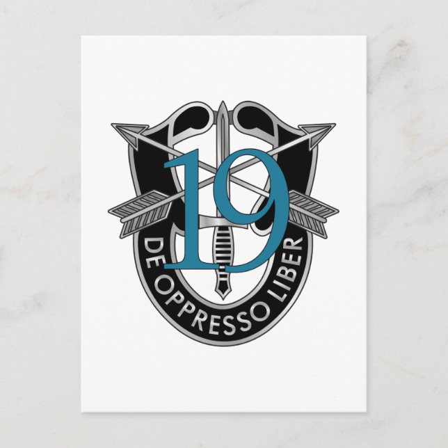 Carte Postale 19e Crest du Groupe des forces spéciales (Devant)