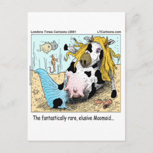 Carte Postale 1/2 Vache 1/2 Sirène Moomaid Drôle