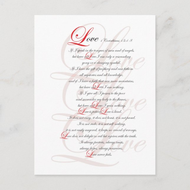 Carte Postale 1 Corinthiens 13 (Devant)