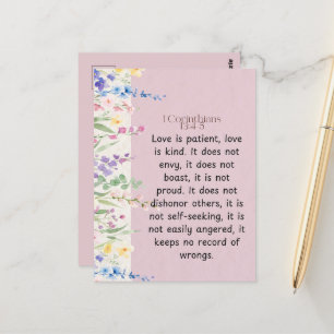 Carte Postale 1 Corinthiens 13:4-5 verset biblique image