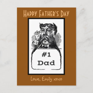 Carte Postale #1 Dessin Vintage papa