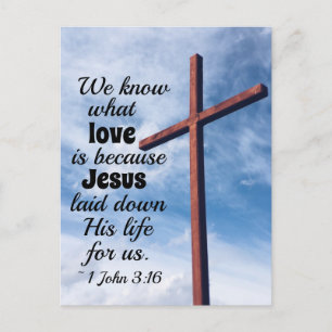 Carte Postale 1 Jean 3:1 Jésus Christ nous a donné sa vie