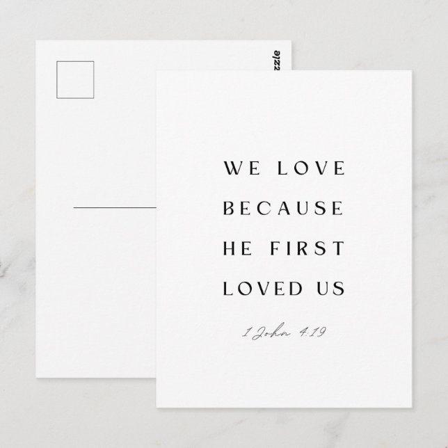 Carte Postale 1 Jean 4:19 Nous aimons parce qu'Il nous aimait d' (Devant / Derrière)