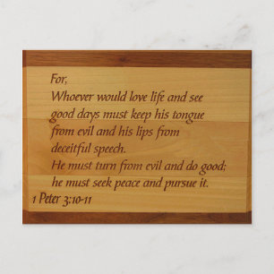 Carte Postale 1 Peter 3:10-11 Postcard