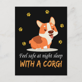 Carte Postale 1 Sentez En Sécurité La Nuit Dormir Avec Un Corgi