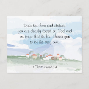 Carte Postale 1 Thessaloniciens 1:4 Il vous a choisi la Bible