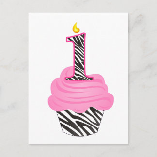 Carte Postale 1er anniversaire Diva Cupcake