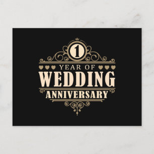 Carte Postale 1er anniversaire Mariage