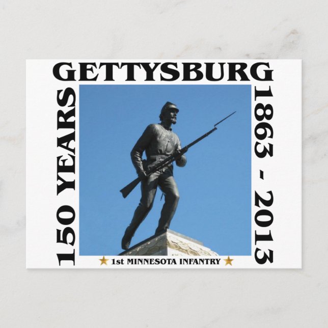 Carte Postale 1ère Infanterie du Minnesota - 150e Gettysburg (Devant)