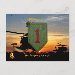 Carte Postale 1ère infanterie grand rouge 1 vétérans timbre